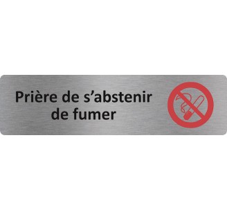 Plaque de porte économique " Prière de s'abstenir de fumer... "