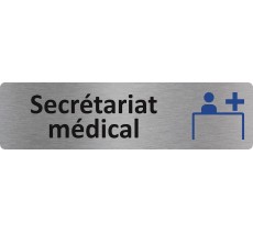 Plaque de porte standard en aluminium " Secrétariat médical "