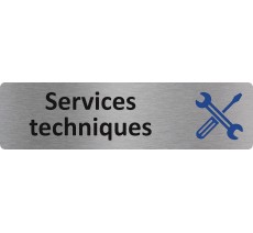 Plaque de porte standard en aluminium " Services techniques "