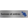 Plaque de porte économique " Sonnez et entrez "