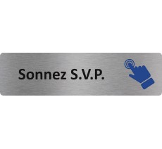 Plaque de porte économique " Sonnez svp "