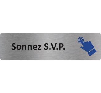 Plaque de porte économique " Sonnez svp "