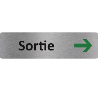 Plaque de porte économique " Sortie à droite "