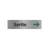 Plaque de porte économique " Sortie à droite "