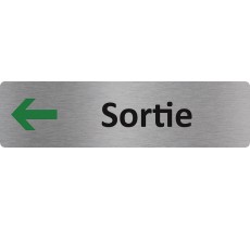 Plaque de porte économique " Sortie à gauche "