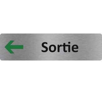 Plaque de porte économique " Sortie à gauche "