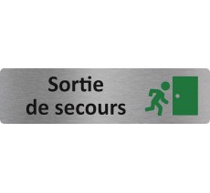 Plaque de porte standard en aluminium " Sortie de secours "