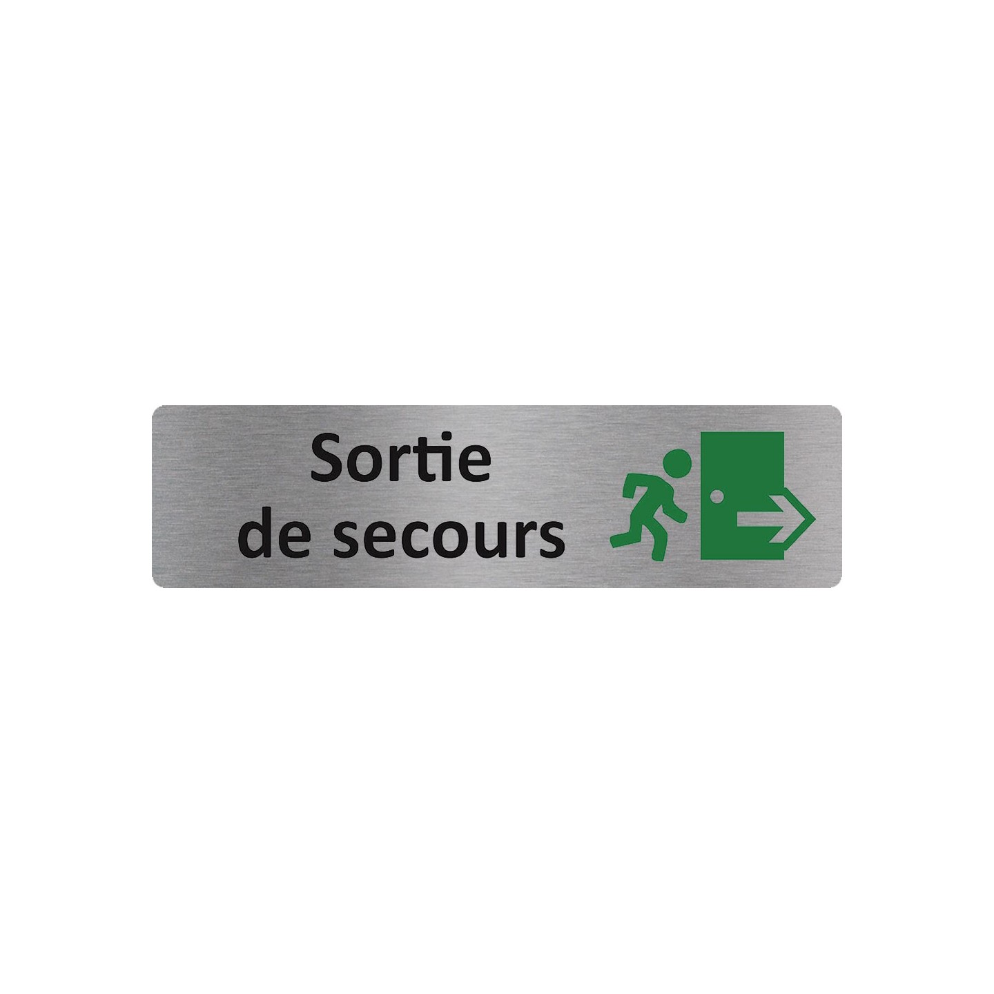 Plaque de porte économique " Sortie de secours à droite "