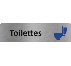 Plaque de porte standard en aluminium " Toilettes "
