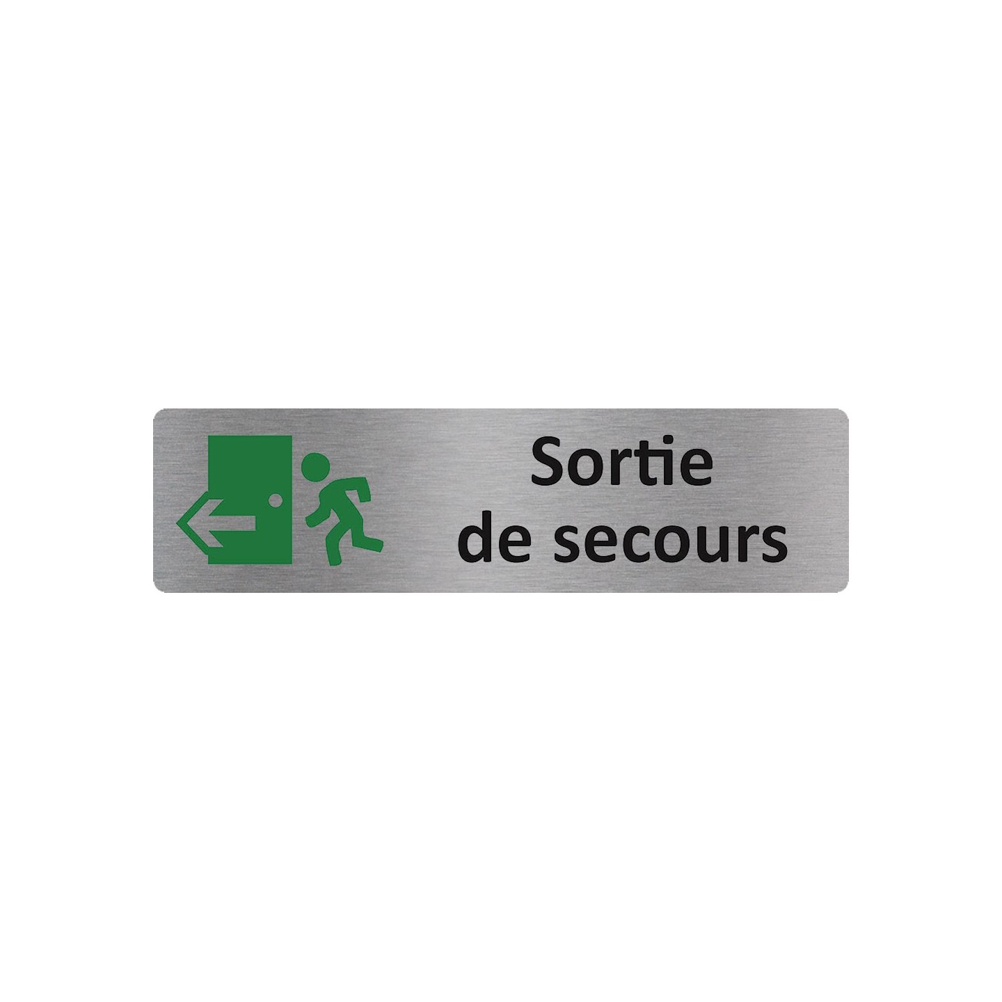 Plaque de porte économique " Sortie de secours à gauche "