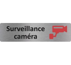 Plaque de porte standard en aluminium " Surveillance caméra "