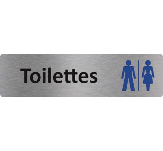 Plaque de porte économique " Toilettes mixtes "