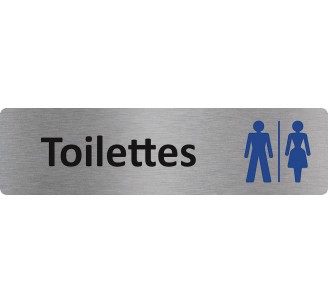 Plaque de porte économique " Toilettes mixtes "