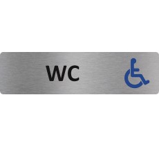 Plaque de porte standard en aluminium " WC handicapé "