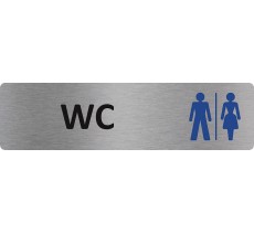 Plaque de porte standard en aluminium " WC mixtes "