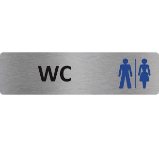 Plaque de porte économique " WC mixtes "