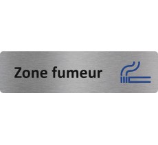 Plaque de porte standard en aluminium " Zone fumeur "
