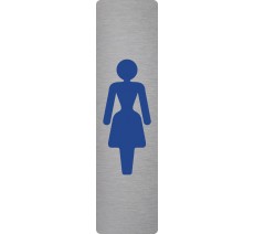 Plaque de porte standard en aluminium " Logo femme " verticale