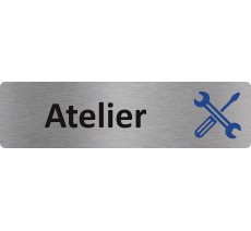 Plaque de porte standard en aluminium " Atelier "