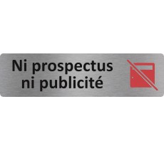 Plaque de porte économique " Ni prospectus, ni publicité "