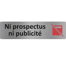 Plaque de porte économique " Ni prospectus, ni publicité "