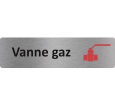 Plaque de porte standard en aluminium " Vanne gaz "