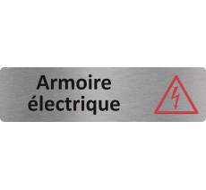 Plaque de porte standard en aluminium " Armoire électrique "