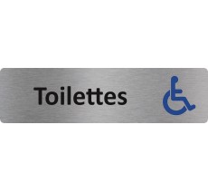 Plaque de porte standard en aluminium " Toilettes handicapé "