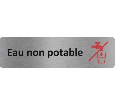 Plaque de porte standard en aluminium " Eau non potable "