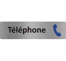 Plaque de porte standard en aluminium " Téléphone "