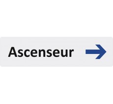 Plaque de porte standard en plexiglass " Ascenseur à droite "