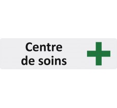 Plaque de porte standard en plexiglass " Centre de soins "