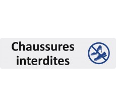 Plaque de porte standard en plexiglass " Chaussures interdites "