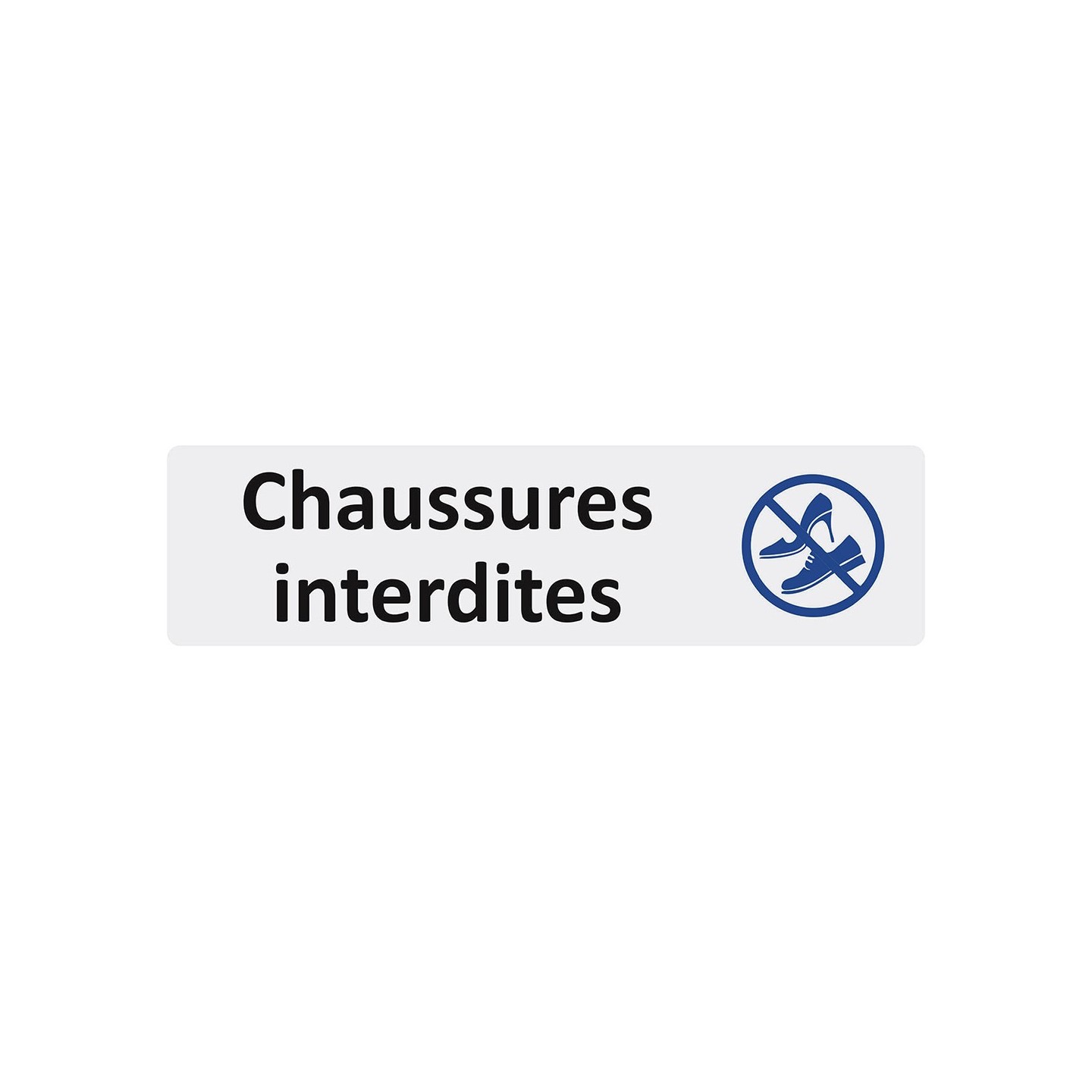Plaque de porte économique " Chaussures interdites "