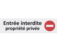 Plaque de porte économique " Entrée interdite, propriété privée "