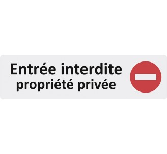 Plaque de porte économique " Entrée interdite, propriété privée "