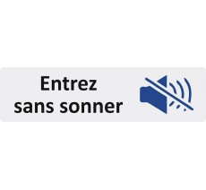 Plaque de porte standard en plexiglass " Entrez sans sonner "