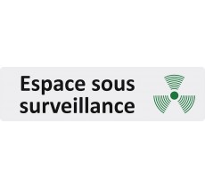Plaque de porte standard en plexi " Espace sous surveillance "
