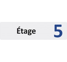 Plaque de porte standard en plexiglass " Etage 5 "