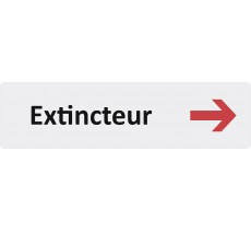 Plaque de porte standard en plexiglass " Extincteur à droite "