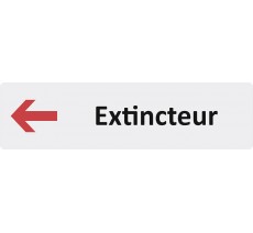 Plaque de porte standard en plexiglass " Extincteur à gauche "