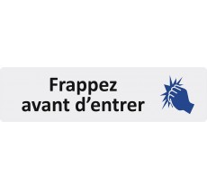 Plaque de porte standard en plexiglass " Frappez avant d'entrer "