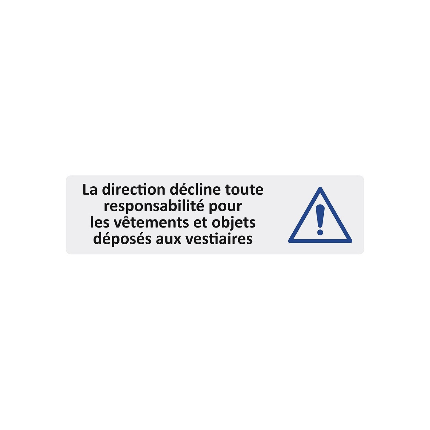 Plaque de porte économique " La direction décline toute responsabilité... "
