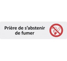 Plaque de porte économique " Prière de s'abstenir de fumer... "