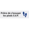 Plaque de porte économique " Prière de s'essuyer les pieds svp "