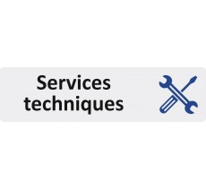 Plaque de porte standard en plexiglass " Services techniques "