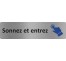 Plaque de porte économique " Sonnez et entrez "
