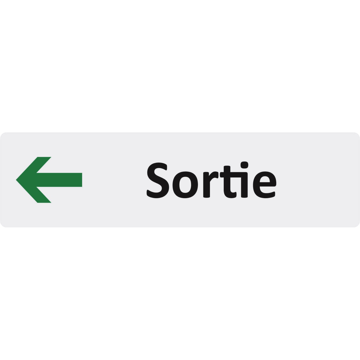 Plaque de porte économique " Sortie à gauche "