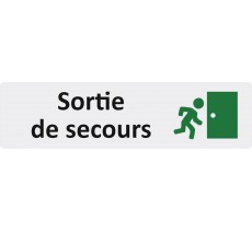 Plaque de porte standard en plexiglass " Sortie de secours "