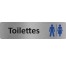 Plaque de porte économique " Toilettes mixtes "